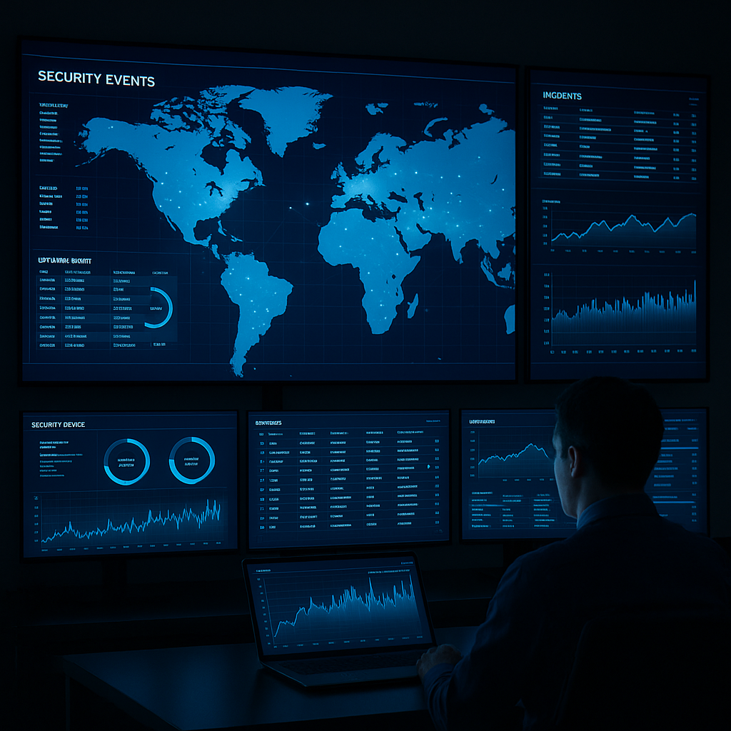 Monitoring-Screens zur Überwachung von Sicherheit und Verfügbarkeit